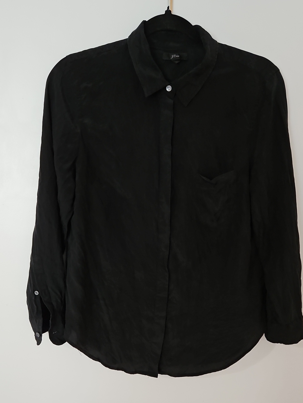 J crew women's Black Silk Blouse